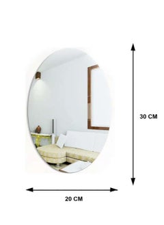 DADLM DADLM Oval Shape Adhesive Mirror Sticker for Wall on Tiles Bathroom Bedroom Living Room Basin Mirror Bathroom Wall Mirror Stickers Unbreakable Plastic Wall Mirror 20 30 1  - Image 2