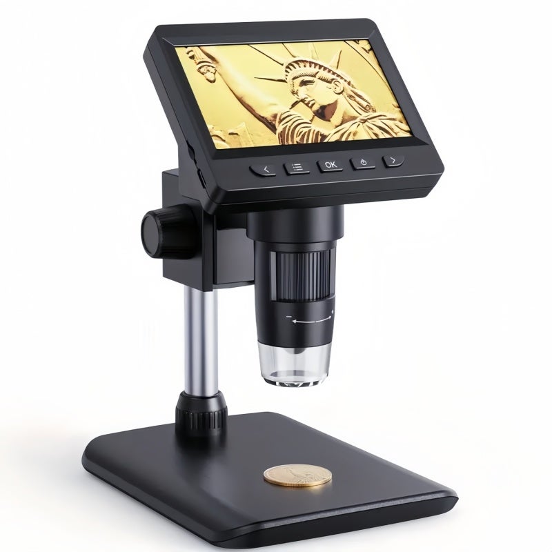 Digital Microscope 4.3" Full Color HD IPS Screen 50X-1000X Magnification PC View Picture Video Recording Handheld Microscope - Continuous Magnification For Electronics Repair PCB Inspection Hobbyists - Image 1
