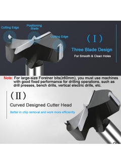 SYOSI SYOSI Carbide Forstner Drill Bit, 3Inch Carbide Tipped Forstner Drill Bit, Wood Drilling bit Set Woodworking Hinge Cutter Tool Kits for Wood Plastic Plywood  - Image 3