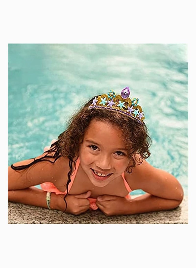 Children' s Crown Princess Dress Up Crown Gold Tiara for Girls Birthday Costume Accessories 4.3 * 2.2 in - Image 5