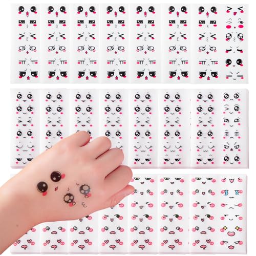 ASVNRES 360Pcs Cute Cartoon Face Stickers for for Halloween Christmas and Valentines Day Daily Life Expression Stickers with Colorful Eyes Nose Mouth Creative Stationery StickerCute - Image 1
