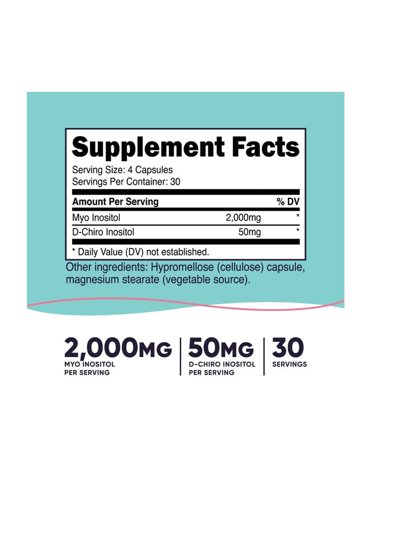 Nutricost Myo & D-Chiro Inositol 2000mg 120 Capsules - Image 2