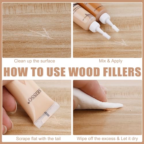 SEISSO طقم إصلاح الأثاث SEISSO - 12 قطعة مجموعة ترميم الخشب بألوان متعددة - Image 5