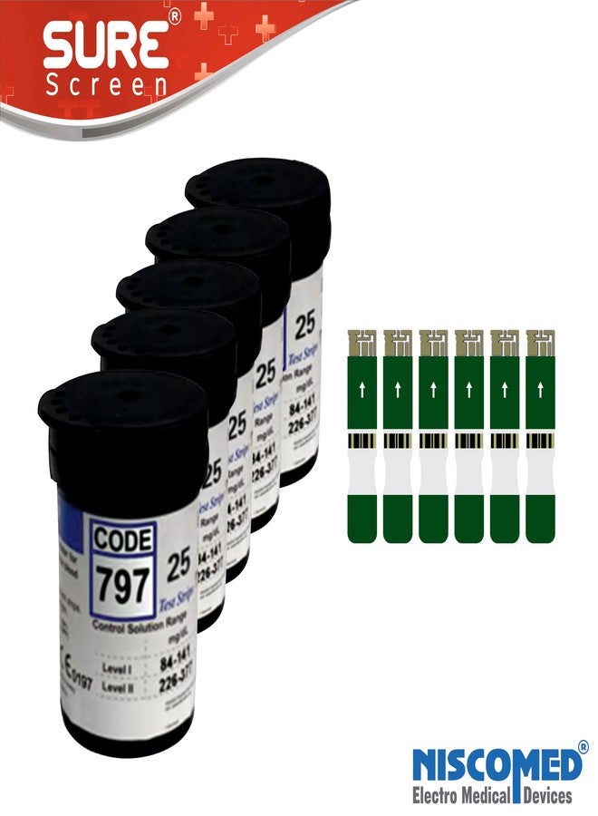 NISCOMED Surescreen Glucometer Blood Sugar Test Strips 125 Strips Only Compatible with Surescreen Monitor Green - Image 4