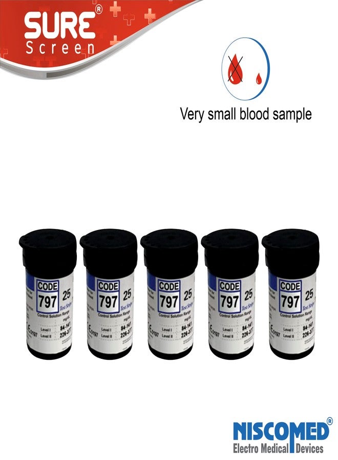 NISCOMED Surescreen Glucometer Blood Sugar Test Strips 125 Strips Only Compatible with Surescreen Monitor Green - Image 3