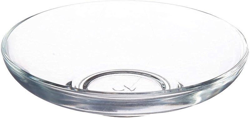 YZM YZM Crystal Clear Glass Saucer Set of 6 for Serving Tea Coffee Snacks Clear Glass Saucer for Serving Tea Coffee Snacks Set of 6  - Image 2