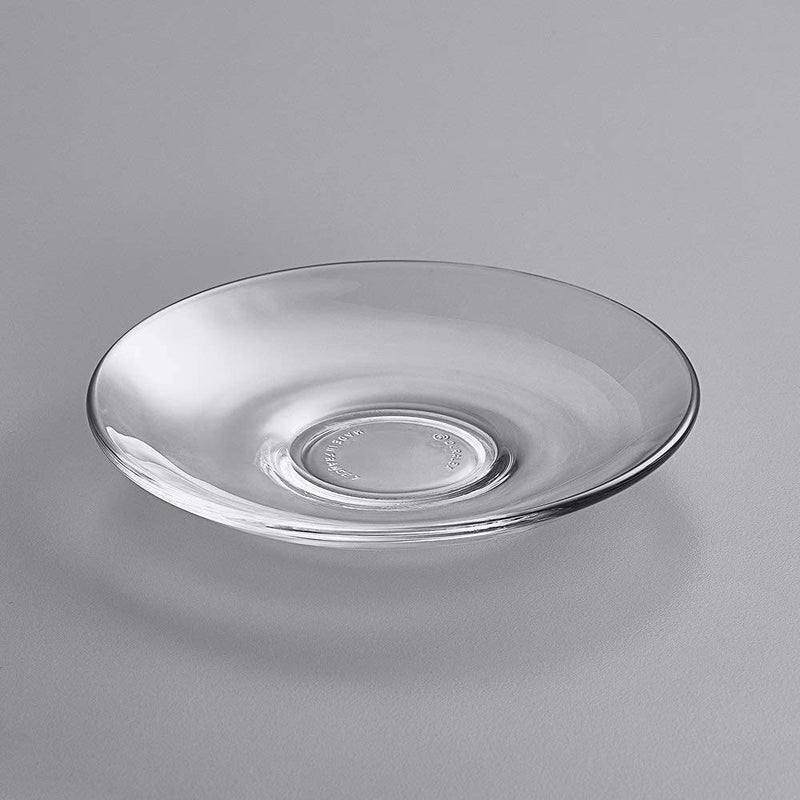 YZM YZM Crystal Clear Glass Saucer Set of 6 for Serving Tea Coffee Snacks Clear Glass Saucer for Serving Tea Coffee Snacks Set of 6  - Image 1