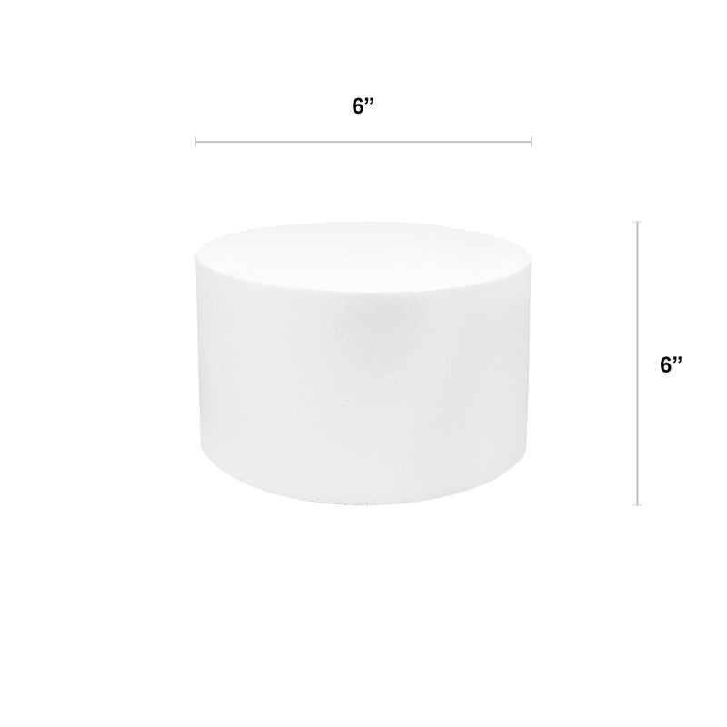 O'CREME Polystyrene Dummy Cake Decorating Display for Baked Goods Bakery Supplies Round Shape (6â€ Diameter x 6â€ High) - Image 2