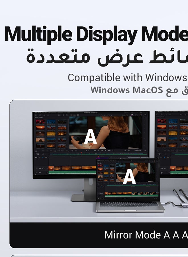 Ugreen USB C Hub 10 in 1 Type C Hub with Ethernet 4K USB C to HDMI VGA PD Power Delivery 3 USB 3.0 Ports USB C to 3.5mm SD/TF Cards Reader for MacBook Pro/Air iPad Pro - Image 4