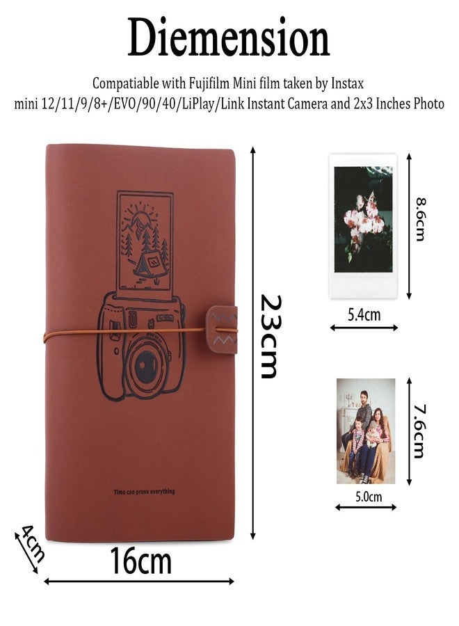 Frankmate 300 Pockets Photo Album Fit for Fujifilm Instant Mini Camera, Kpop Photos Card Holder, 2x3 Inches Photo Album for Mini 12 11 9 8+ Evo 90 40 LiPlay Instant Camera (Brown) - Image 2