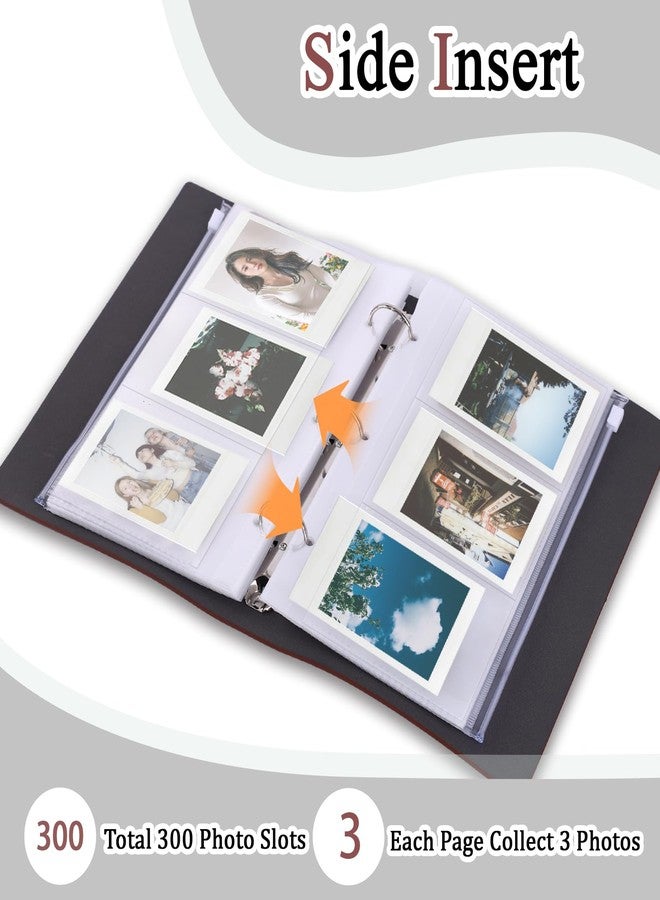 Frankmate 300 Pockets Photo Album Fit for Fujifilm Instant Mini Camera, Kpop Photos Card Holder, 2x3 Inches Photo Album for Mini 12 11 9 8+ Evo 90 40 LiPlay Instant Camera (Brown) - Image 4
