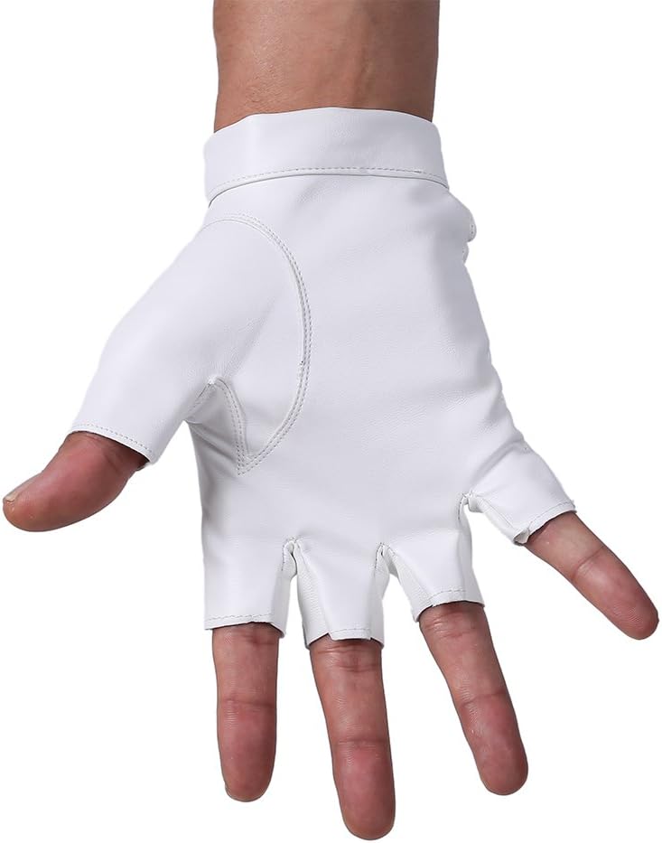 JISEN Men's PU Leather Half Finger Gloves - Image 3