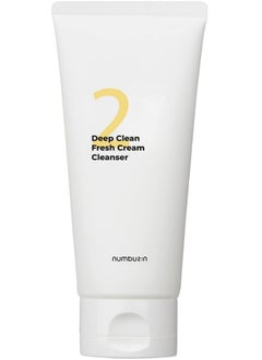 Numbuzin No.2 Deep Clean Fresh Cream Cleanser - Rich Foam Face Wash with Natural Cleansing Ingredients for Thoroughly Clean and Refreshing Skin,Korean Skincare,120ml