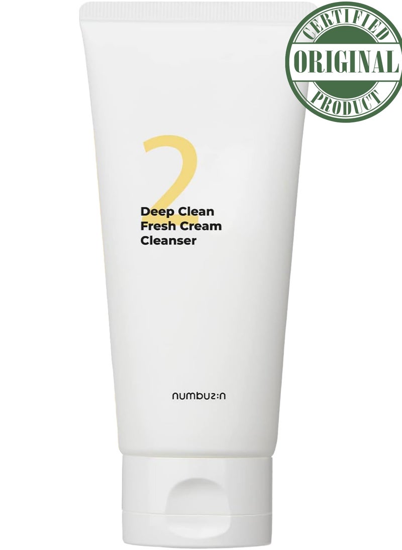 numbuzin - Numbuzin No.2 Deep Clean Fresh Cream Cleanser - Rich Foam Face Wash with Natural Cleansing Ingredients for Thoroughly Clean and Refreshing Skin,Korean Skincare,120ml - Image 1