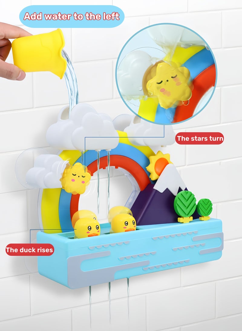 Bath Duck Toy with Light and Music, Toddlers Bathtub Toy with Marble Run, Floating Swimming Duck, Baby Shower Toy, Large Fun DIY Suction Cup Bathtub Mold Free Shower Toy Set - Image 4