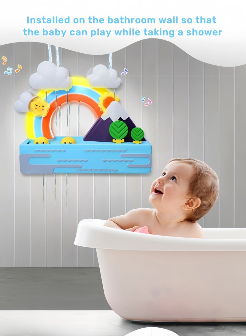 Bath Duck Toy with Light and Music, Toddlers Bathtub Toy with Marble Run, Floating Swimming Duck, Baby Shower Toy, Large Fun DIY Suction Cup Bathtub Mold Free Shower Toy Set - Image 3
