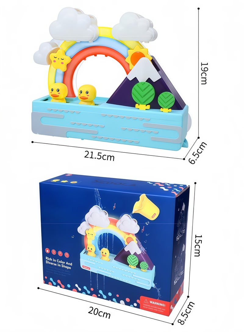 Bath Duck Toy with Light and Music, Toddlers Bathtub Toy with Marble Run, Floating Swimming Duck, Baby Shower Toy, Large Fun DIY Suction Cup Bathtub Mold Free Shower Toy Set - Image 2