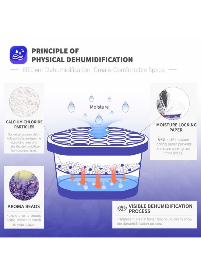 Vacplus Moisture Absorbers 6 Pack, Portable Humidity Absorber Boxes for Your Bathroom, Closet & Car, Dehumidifier with Lavender Fragrance, 10.5 Oz - Image 2