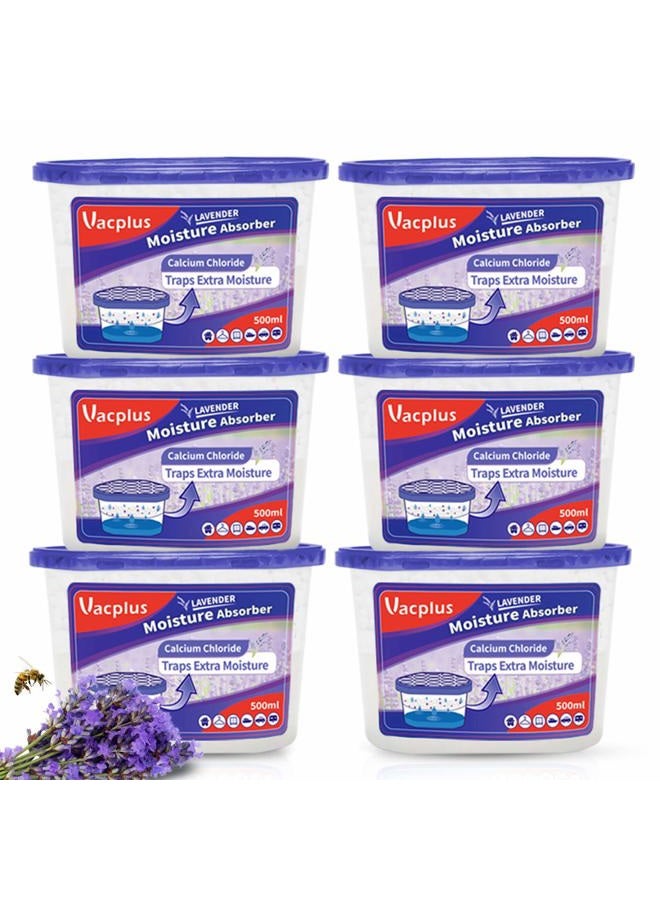 Vacplus Moisture Absorbers 6 Pack, Portable Humidity Absorber Boxes for Your Bathroom, Closet & Car, Dehumidifier with Lavender Fragrance, 10.5 Oz - Image 1