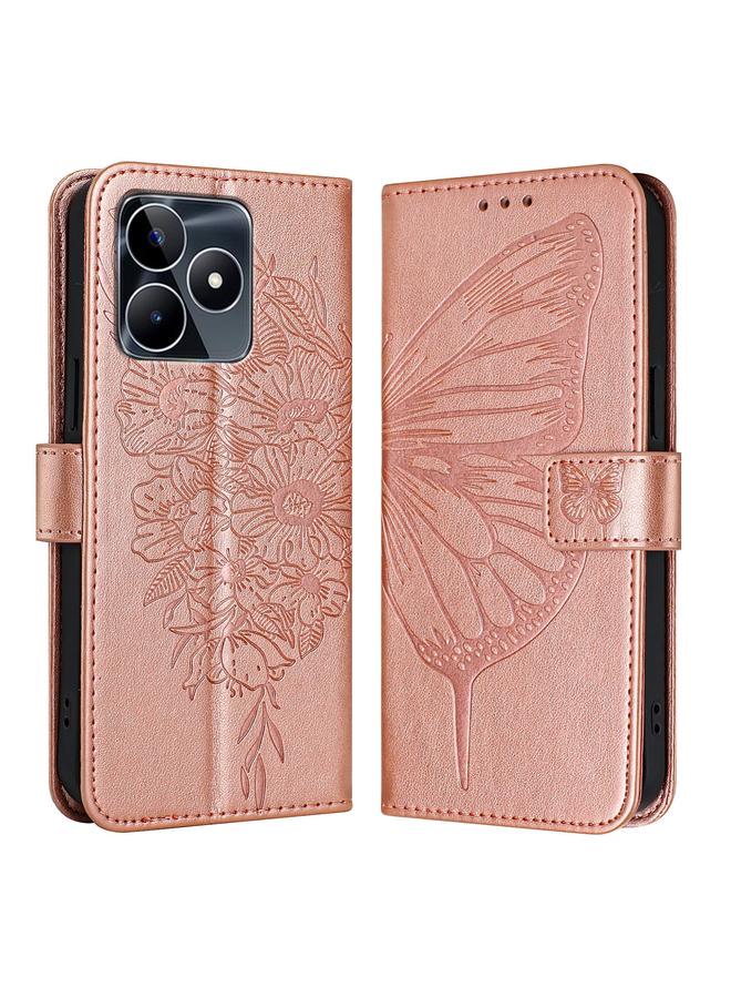 S-TOP Case For Realme Note 50 4G Global / C51 4G Embossed Butterfly Leather Phone Case - Image 1