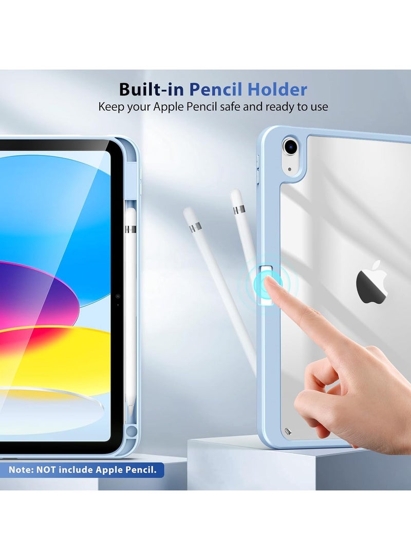DUSALA Case for iPad (A16) 11th Generation 11 Inch 2025, iPad 10th Generation Case 10.9 Inch 2022 with Pencil Holder,Slim Protective Cover with Clear Back Shell,Auto Wake/Sleep, (Blue) - Image 4
