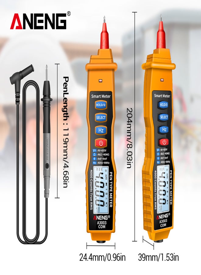 ANENG Digital Pen Multimeter NCV AC/DC Voltmeter Ohmmeter Resistance Capacitance Frequanecy Live Line Test Handheld 4000 Counts LCD Backlight Tester with Data Hold and Flashlight - Image 4