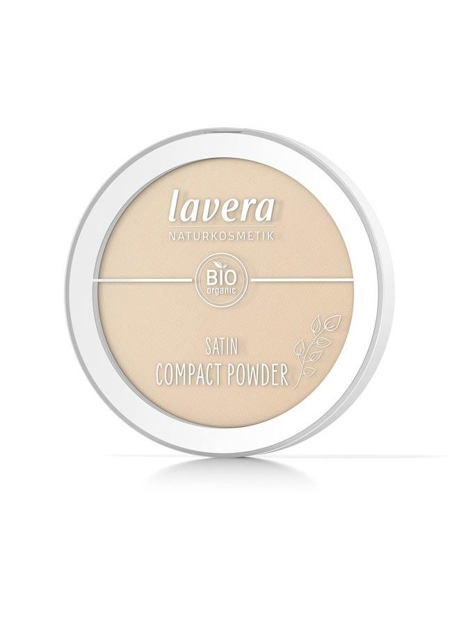 lavera Satin Compact Powder -Medium 02- nude - Organic Almond Oil & Organic Rice Powder - Vegan - Mattifying - Long-Lasting - Velvety Texture (1 x 9,5g) - Image 2