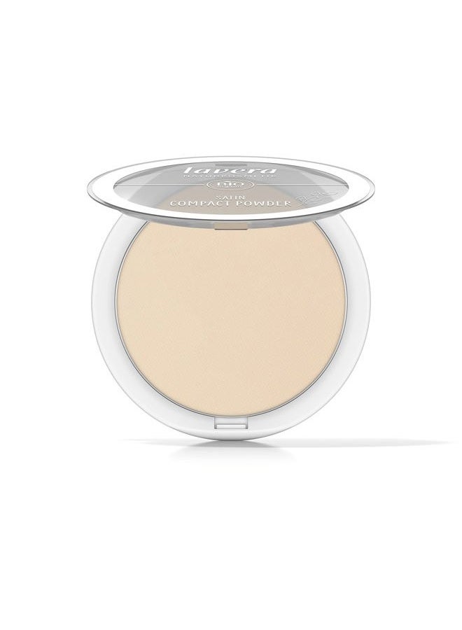 lavera Satin Compact Powder -Medium 02- nude - Organic Almond Oil & Organic Rice Powder - Vegan - Mattifying - Long-Lasting - Velvety Texture (1 x 9,5g) - Image 3