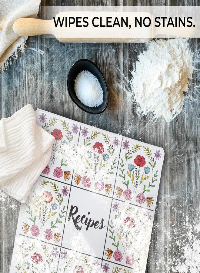 سامسيل مجلد وصفات سامسيل، صفحة كاملة 8.5 × 11 بوصة، حلقة على شكل حرف D مقاس 1 بوصة، تصميم بلاط زهري - Image 5