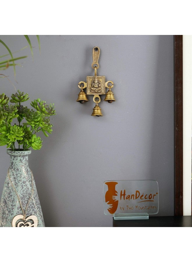 Two Moustaches Brass Hanging Bell (3.2 x 6 inch, Yellow) - Image 3