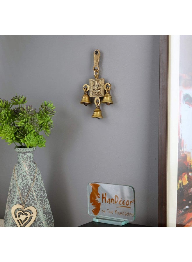 Two Moustaches Brass Hanging Bell (3.2 x 6 inch, Yellow) - Image 2