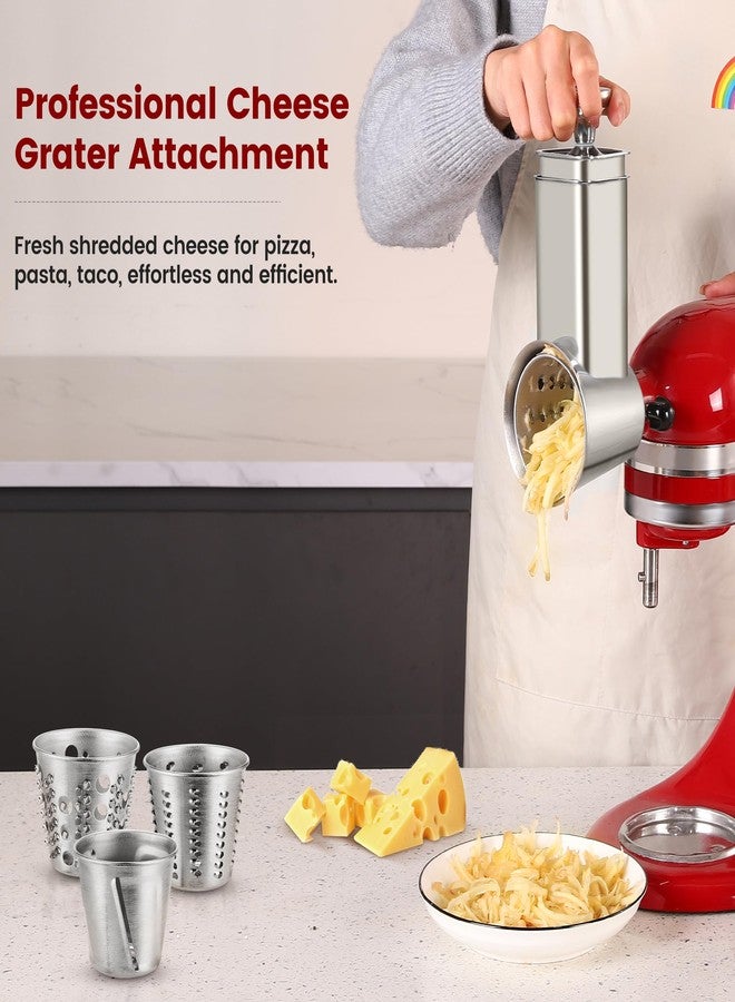 RAFBAR Stainless Steel Slicer Shredder Attachment for KitchenAid Mixers, Dishwasher Safe Cheese Grater Attachment, Food Slicer & Vegetable Chopper Accessory-4 Blades - Image 5