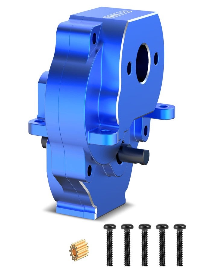COOWOO RC Gearbox, Drop-in Gearbox Upgrade Part for 1/18 TRX-4M, Aluminum Alloy Gearbox Housing, Hardened Steel Gears Assembly, Pinion Gear, Ready to Install, Blue - Image 1