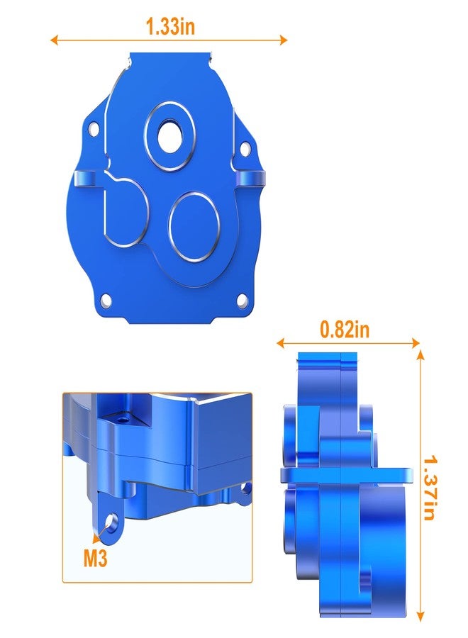 COOWOO RC Gearbox, Drop-in Gearbox Upgrade Part for 1/18 TRX-4M, Aluminum Alloy Gearbox Housing, Hardened Steel Gears Assembly, Pinion Gear, Ready to Install, Blue - Image 2