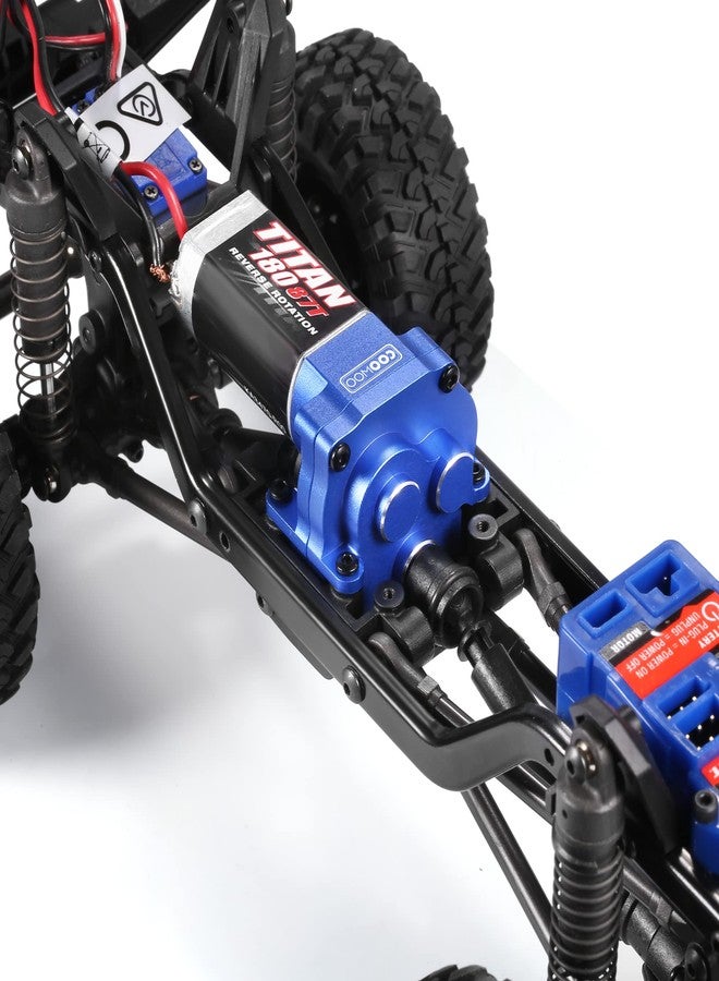 COOWOO RC Gearbox, Drop-in Gearbox Upgrade Part for 1/18 TRX-4M, Aluminum Alloy Gearbox Housing, Hardened Steel Gears Assembly, Pinion Gear, Ready to Install, Blue - Image 4