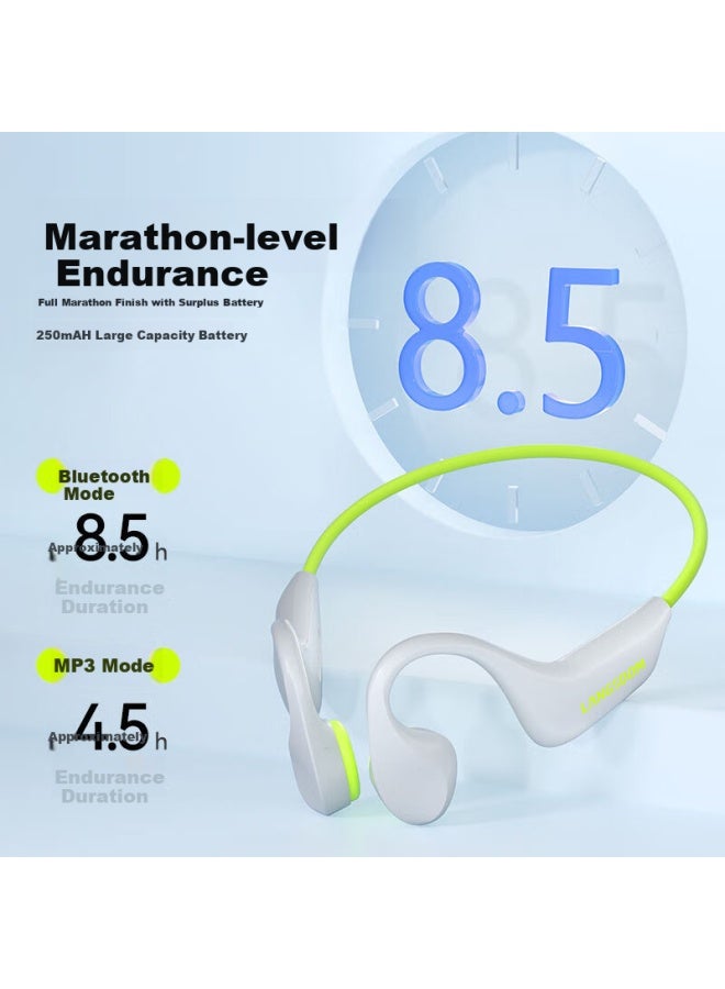 Langston Lanston Bone Conduction Headphones Swimming Bluetooth Earphones Wireless Sports Running Cycling Underwater Ipx8 Waterproof Non-in-ear Suitable For Apple Huawei Xiaomi Phones Be20 Black Grey - Image 4