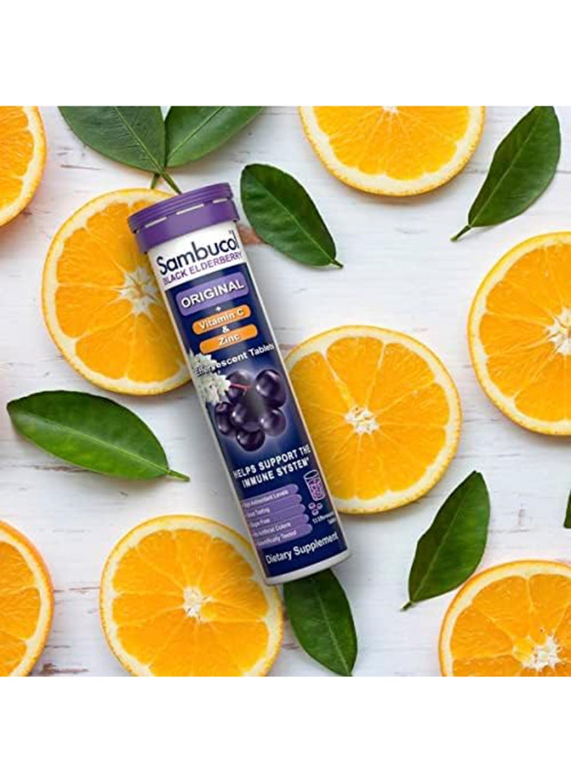 Sambucol Black Elderberry, Effervescent Tablets + Vitamin C And Zinc, Age 4+, 15 Effervescent Tablets  - Image 2