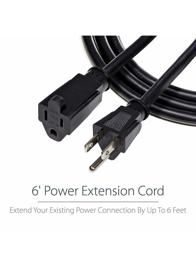 StarTech .com 6ft NEMA Power Cord with 125 Volts at 13 Amps - 16 AWG Power Extension Cable Cord - NEMA 5-15R to NEMA 5-15P (PAC1016) - Image 2