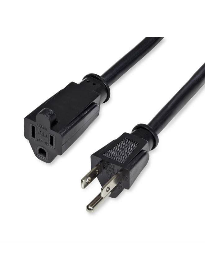 StarTech .com 6ft NEMA Power Cord with 125 Volts at 13 Amps - 16 AWG Power Extension Cable Cord - NEMA 5-15R to NEMA 5-15P (PAC1016) - Image 1