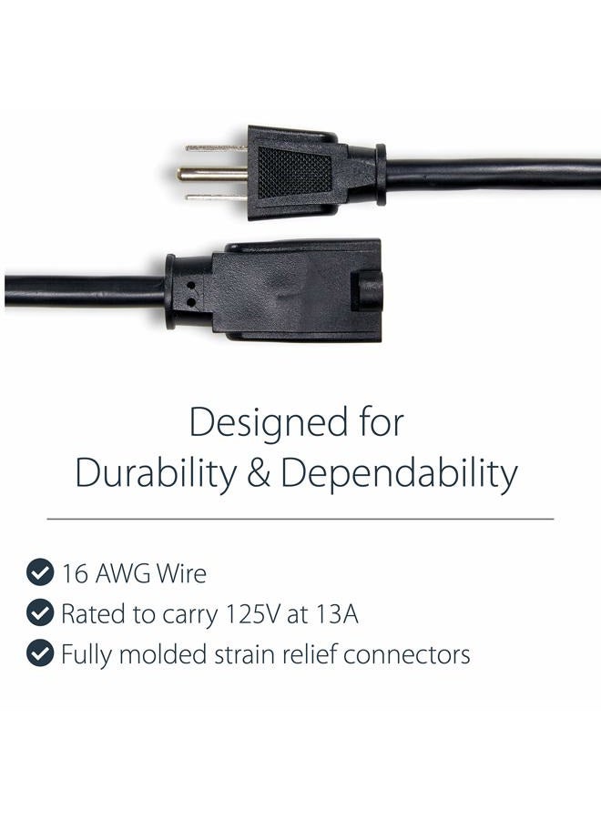 StarTech .com 6ft NEMA Power Cord with 125 Volts at 13 Amps - 16 AWG Power Extension Cable Cord - NEMA 5-15R to NEMA 5-15P (PAC1016) - Image 4