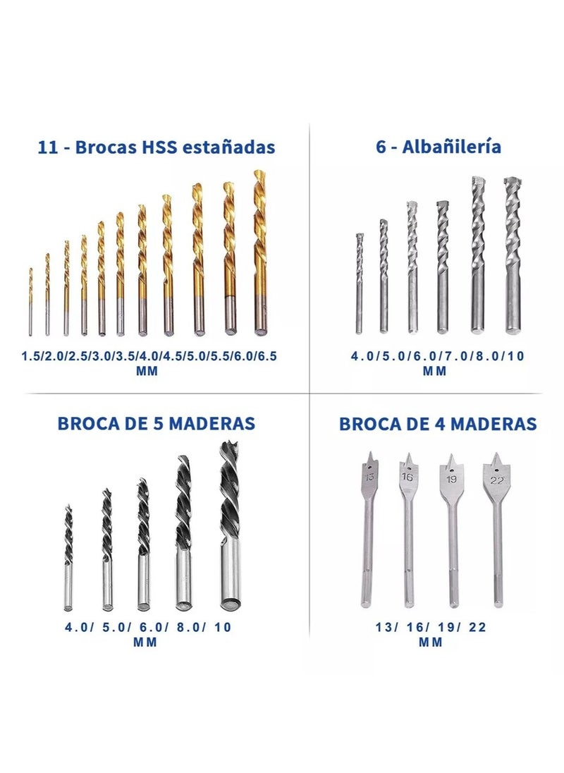 nineroars 100 قطعة مجموعة مثقاب مجمع  - Image 4
