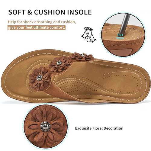 FUDYNMALC Sandals for Women Wedge Shoes: Summer Womens Platform Flip Flops Comfortable Casual Dressy Wedges Sandal - Image 4