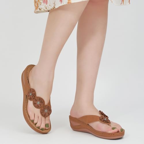FUDYNMALC Sandals for Women Wedge Shoes: Summer Womens Platform Flip Flops Comfortable Casual Dressy Wedges Sandal - Image 5