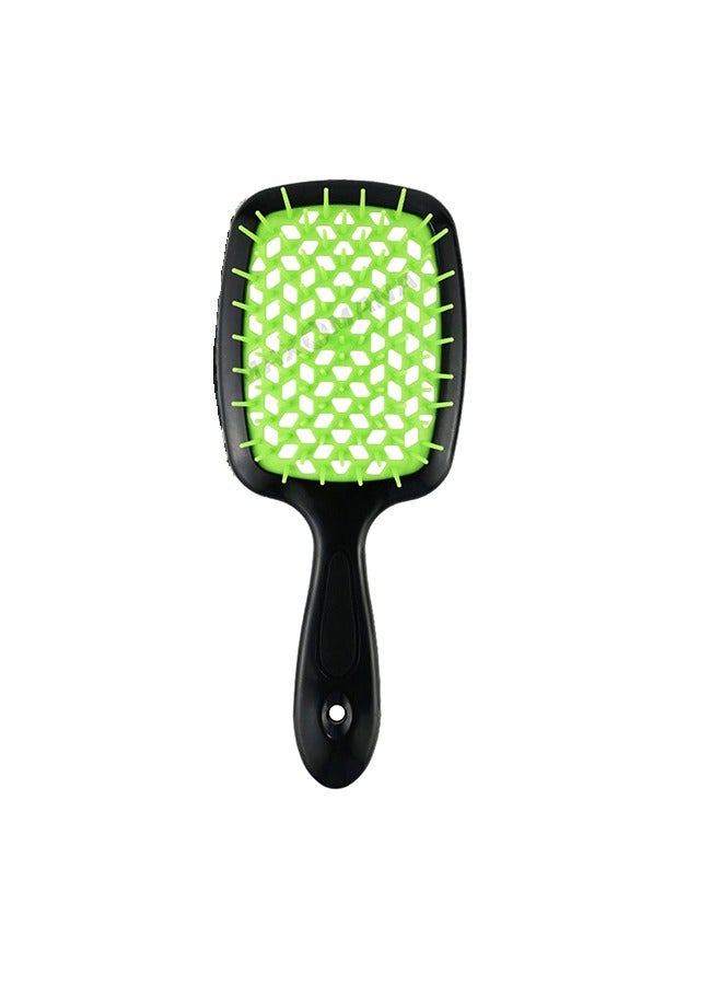 Max Hair Brush,Detangling Hair Brush, Curl Massage Comb, Detangler Brush for Women Girls Kids Wet and Dry Hair Soft Curly Thick Long Hair (Black Green) - Image 1