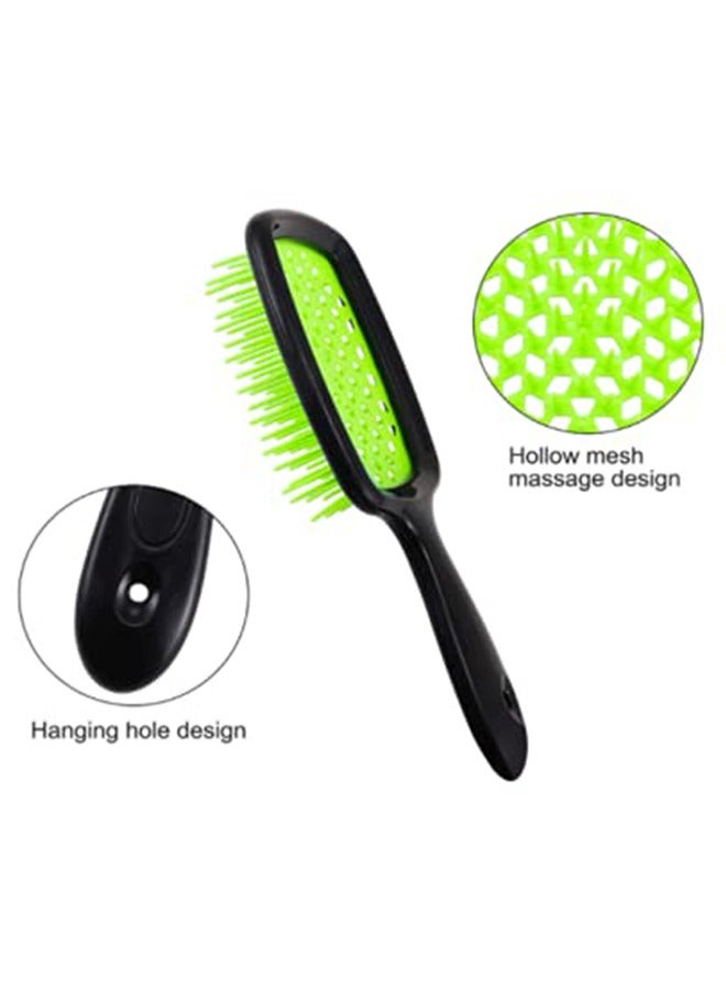 Max Hair Brush,Detangling Hair Brush, Curl Massage Comb, Detangler Brush for Women Girls Kids Wet and Dry Hair Soft Curly Thick Long Hair (Black Green) - Image 2