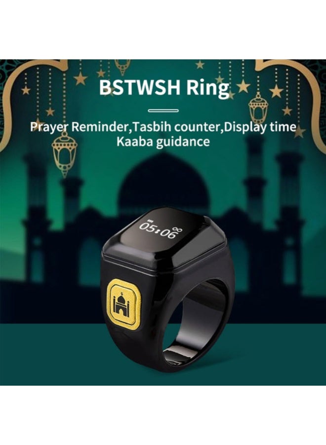 BSTWSH BSTWSH Smart Tasbih Ring Black Size 18  - Image 4