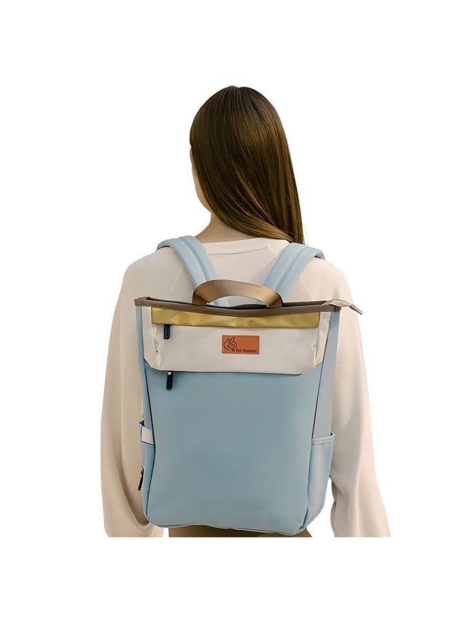 R for Rabbit Caramello Daisy Diaper Bags for Mother, Multipurpose & Large Capacity Stylish Maternity Diaper Backpack for Mom (Blue Cream) - Image 1