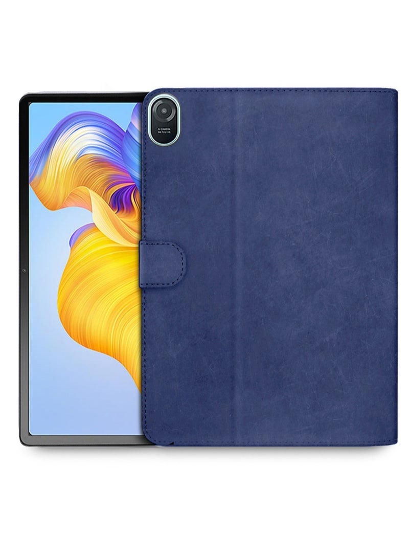 دبليو تيك جراب فليب ذكي من الجلد عالي الجودة مزود بحامل مغناطيسي لهاتف Honor Pad 8 12.4 بوصة 2022 أزرق داكن - Image 1