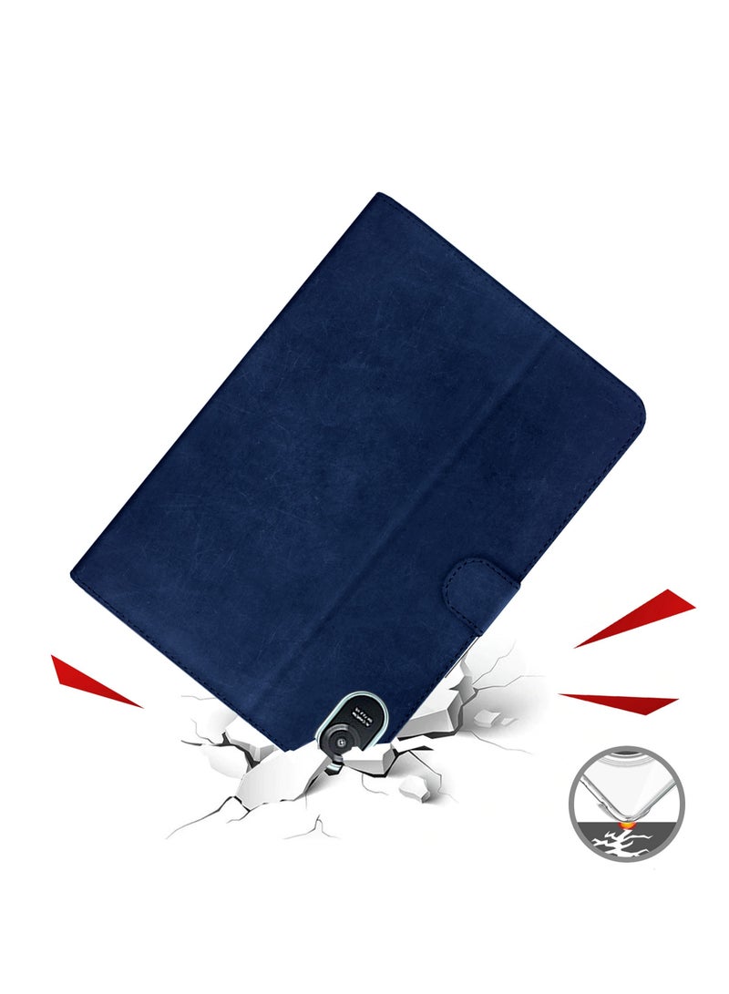 دبليو تيك جراب فليب ذكي من الجلد عالي الجودة مزود بحامل مغناطيسي لهاتف Honor Pad 8 12.4 بوصة 2022 أزرق داكن - Image 3