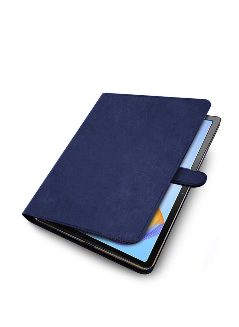 دبليو تيك جراب فليب ذكي من الجلد عالي الجودة مزود بحامل مغناطيسي لهاتف Honor Pad 8 12.4 بوصة 2022 أزرق داكن - Image 4